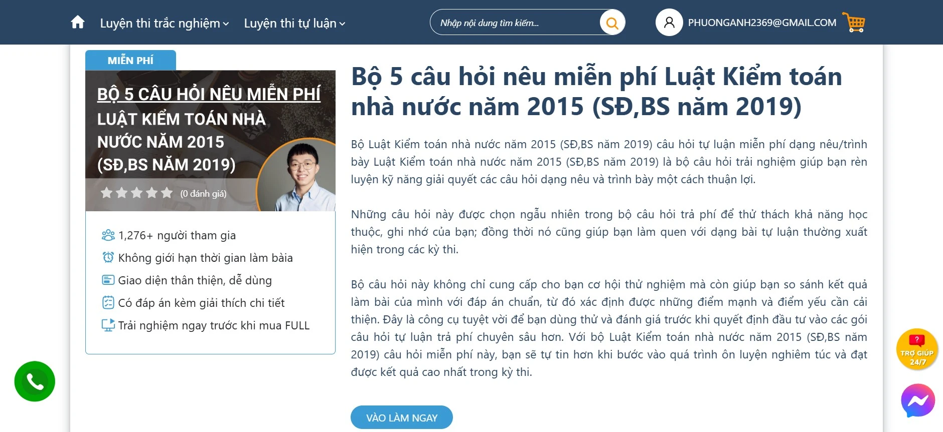    Thử sức với Bộ 5 câu hỏi nêu miễn phí về Luật Kiểm toán Nhà nước