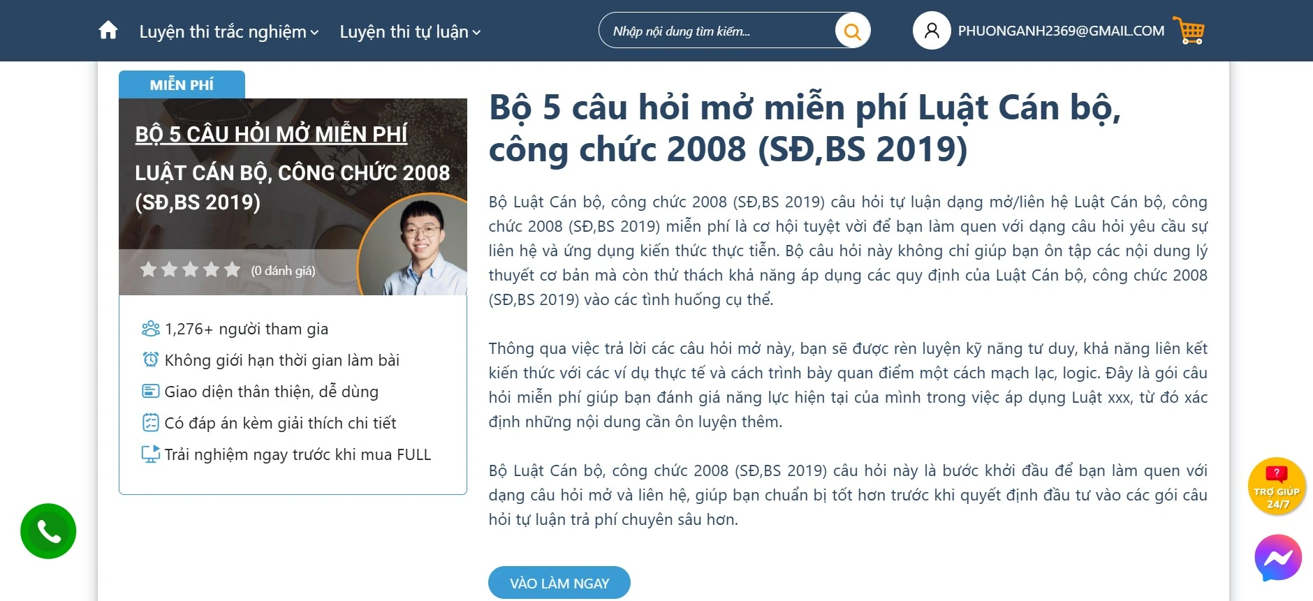    Kiểm tra tiến độ học tập với câu hỏi thực tế với Bộ 5 câu hỏi mở miễn phí Luật Cán bộ, Công chức 2008 (SĐ,BS 2019)